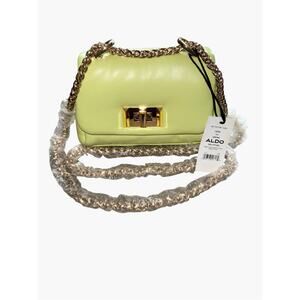 ALDO LEDIA Lime Green Mini Shoulder Bag Gold Chain Crossbody NWT
